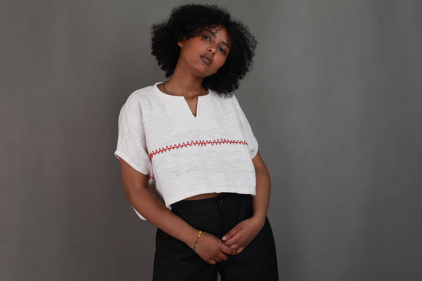 Red embroidery  Habesha  Women’s Shirt, Habesha Libs