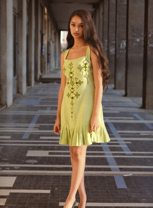 Elegant Habesha Dress Lemon color Embroidery Habesha libs