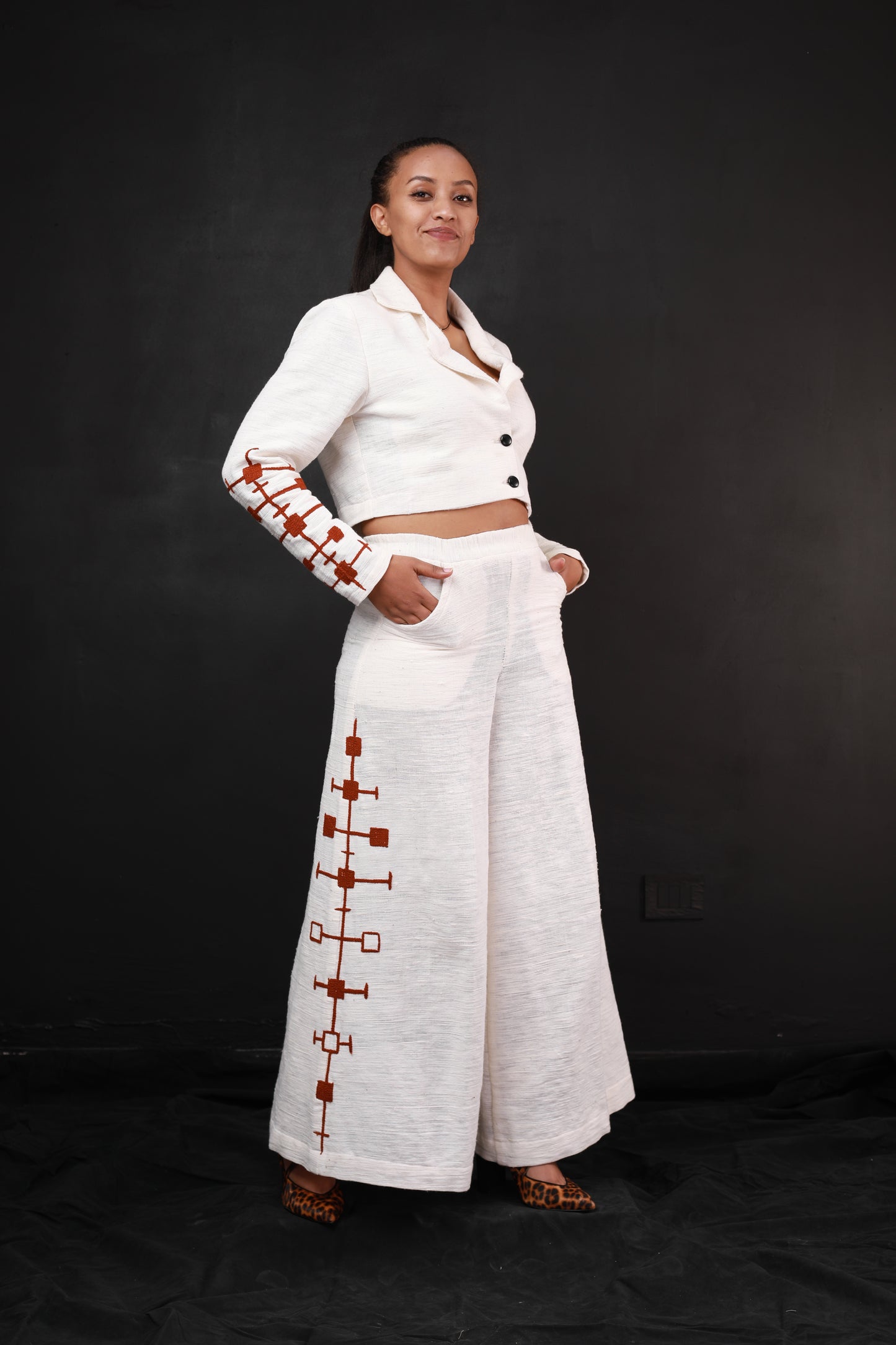 Modern Elegance in Traditional Habesha Dress Crop top Coat with pant