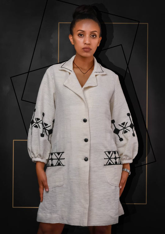 Elegant Coat Black Embroidery Traditional Habesha coat